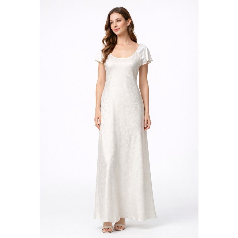 Vtg Oscar De La Renta Pink Label Large Satin Slip Dress Nightgown Maxi